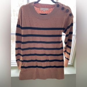 Loft size SMALL brown with black stripes. Worn once- basically new!